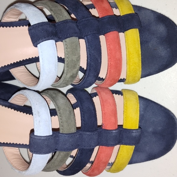 J.Crew Penny Multicolor Strappy Suede Slide Sandals, size 7 - Picture 12 of 12